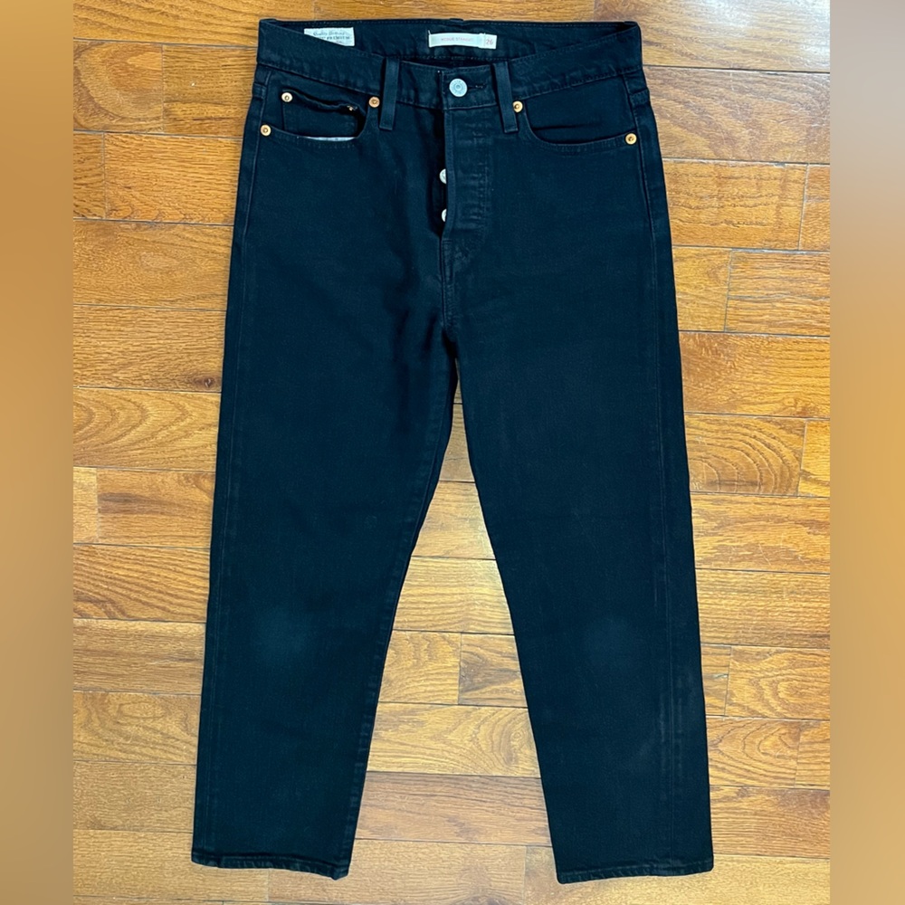 Levi’s Wedgie Straight Black Jeans Women's 26 Excellent Condition